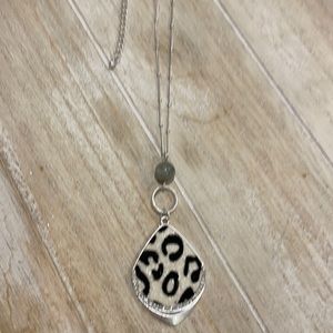 Necklace - Black and White Animal Print